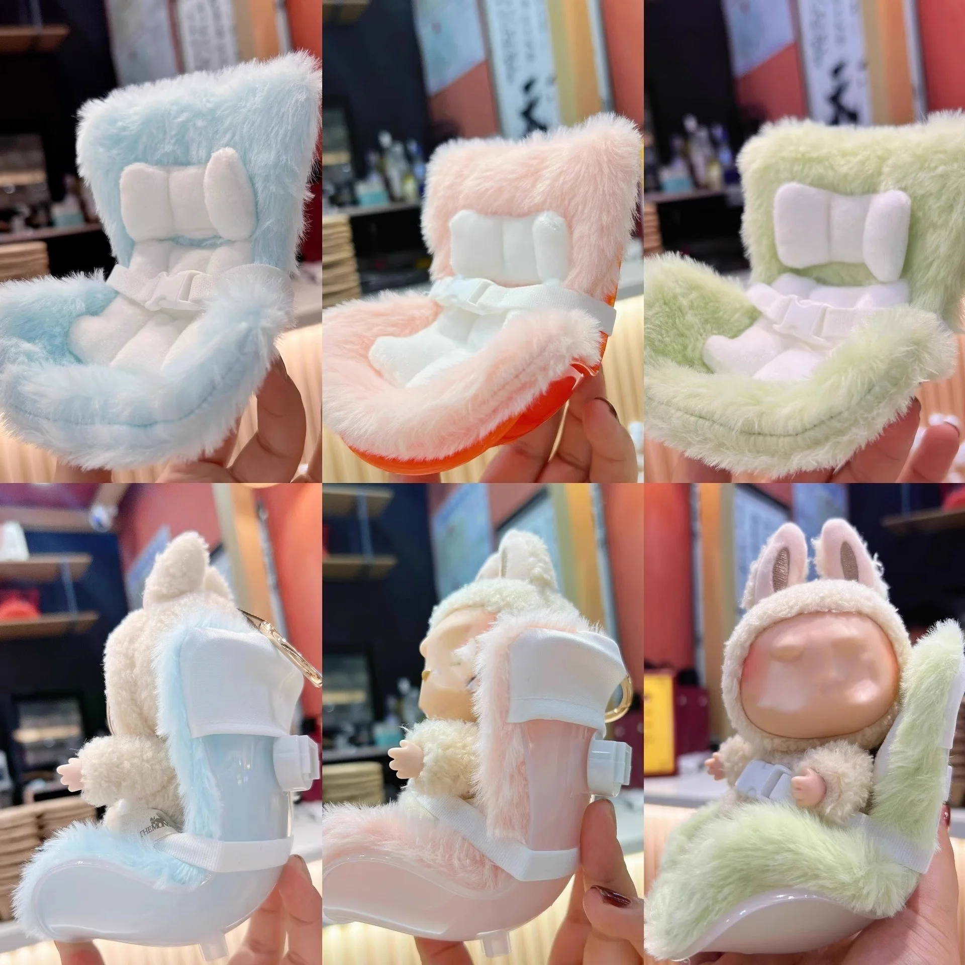 

17cm doll Sofa Seats, Car Air Vents, Transparent Bases, Macaron-colored Car Seats