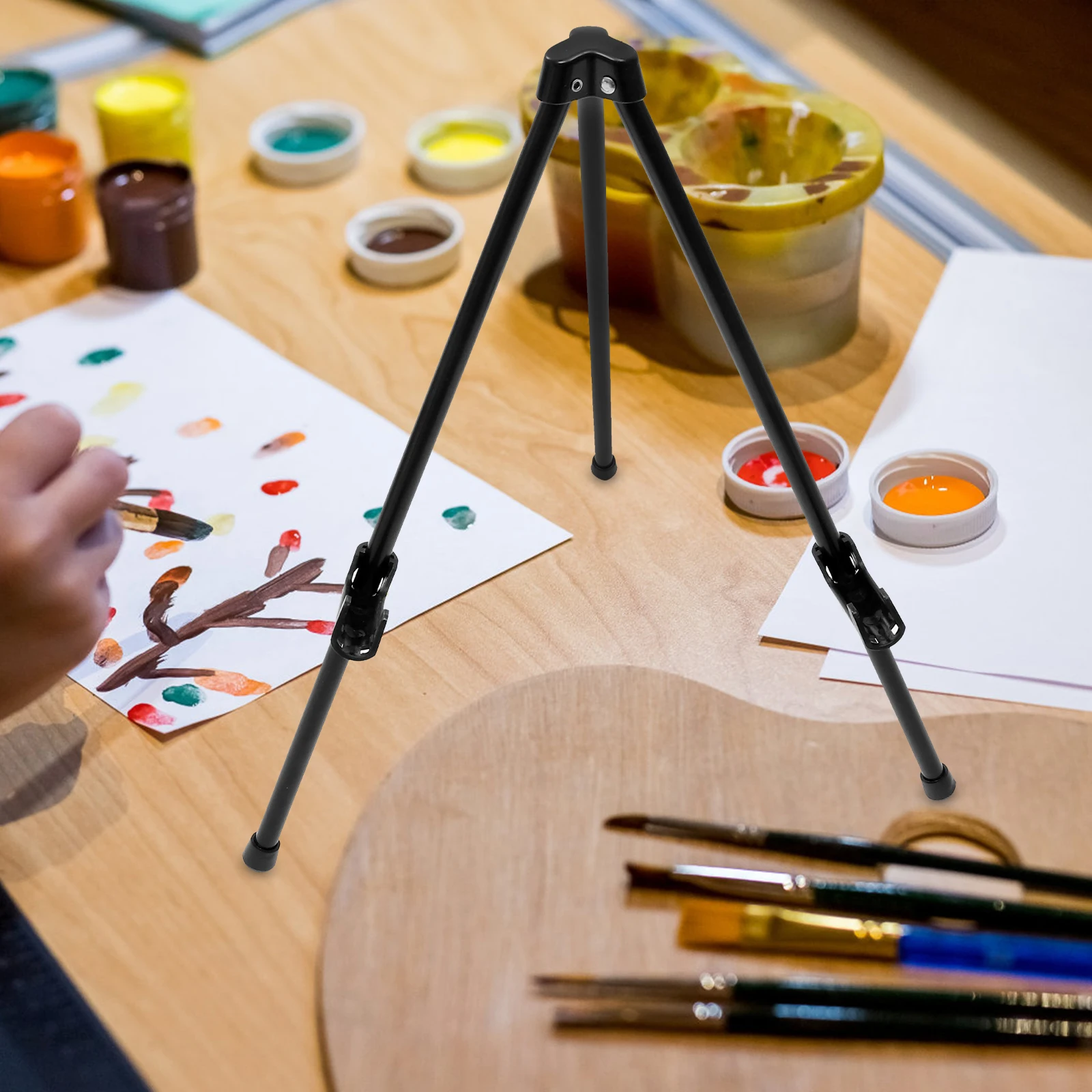 

2Pcs Portable Easel Metal Display Rack Black Foldable Painting St Student Art Easel St For Painting Craft Gift