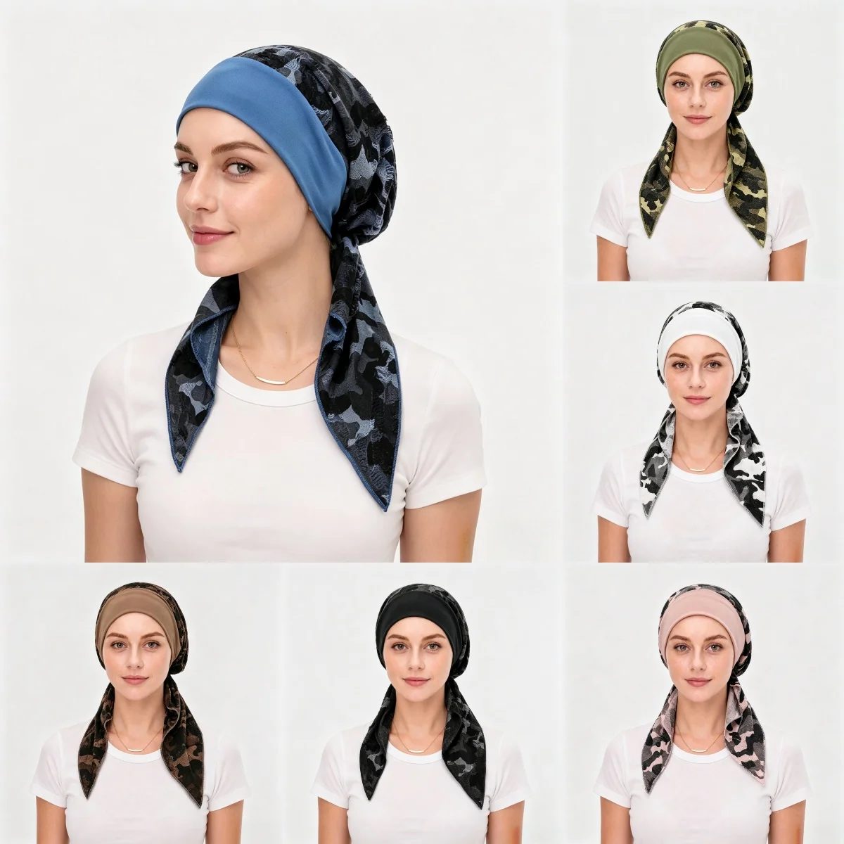 2026 New Women Hijabs Muslim Fashion Printed Turban Pre-Tied Hat Long Tail Bonnet Chemo Cap Hair Loss Head Scarf Wrap Beanies