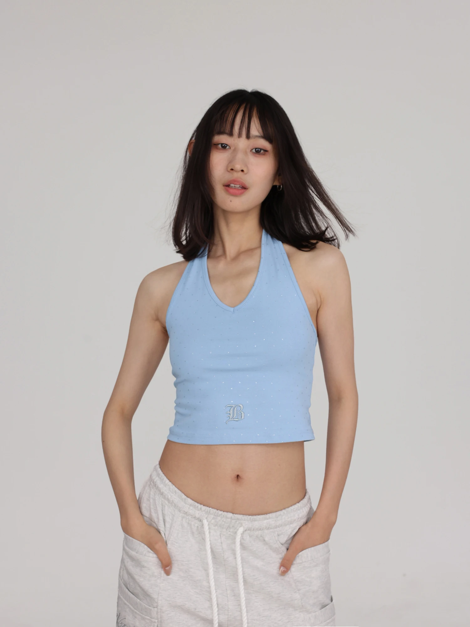 CBXLAB Street Dance Sle Bla Ne Hanging Vest Women's Summer Sexy Girl Jazz Dance K Top Sexy Strap Trendy ort Sve