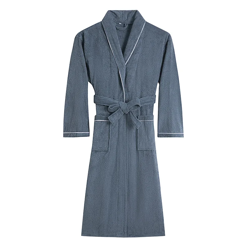 100% Cotton Toweling Robe Unisex Lovers Soft Bath Robe Men and Women Nightrobe Sleepwear Male Casual Home Bathrobe Water Uptake