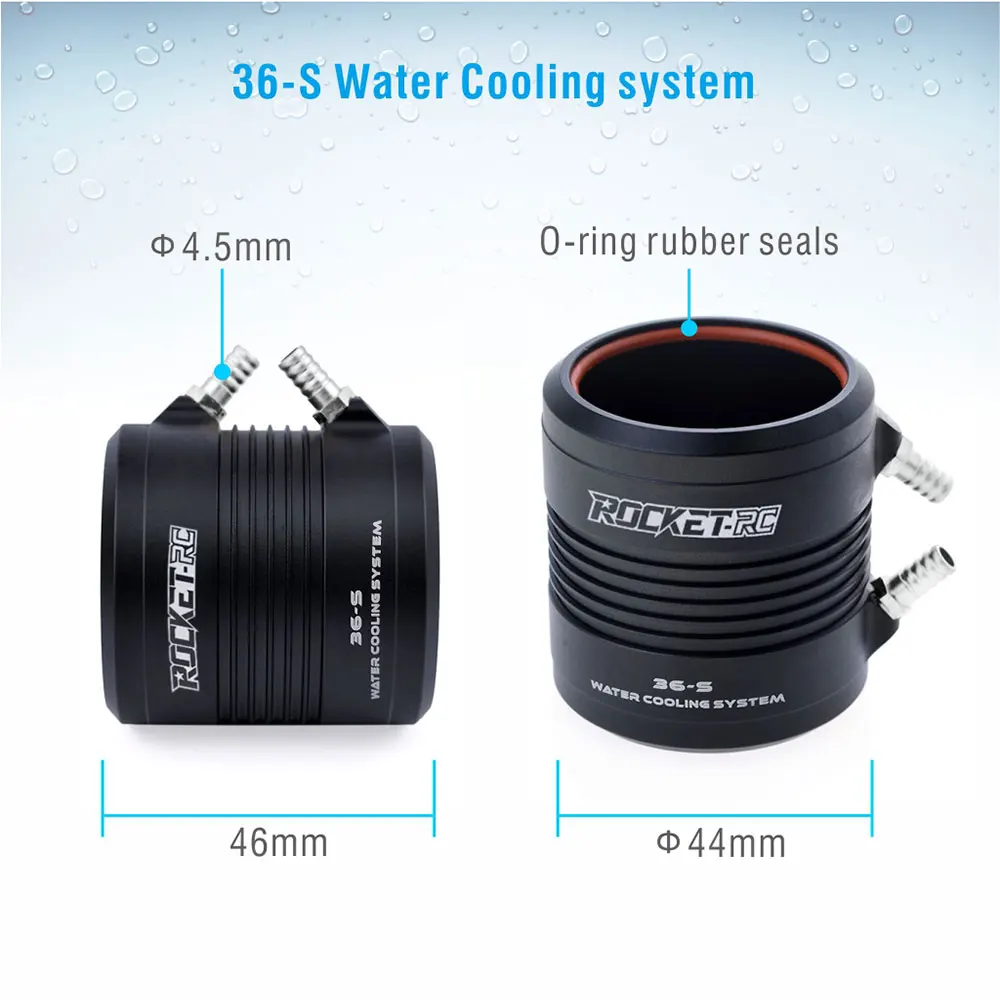Rocket-RC 2948 2958 2968 3660 3670 4074 4082 4092 Sensorless Brushless Motor Water Cooling Jacket for 600-800mm RC Boat Feilun