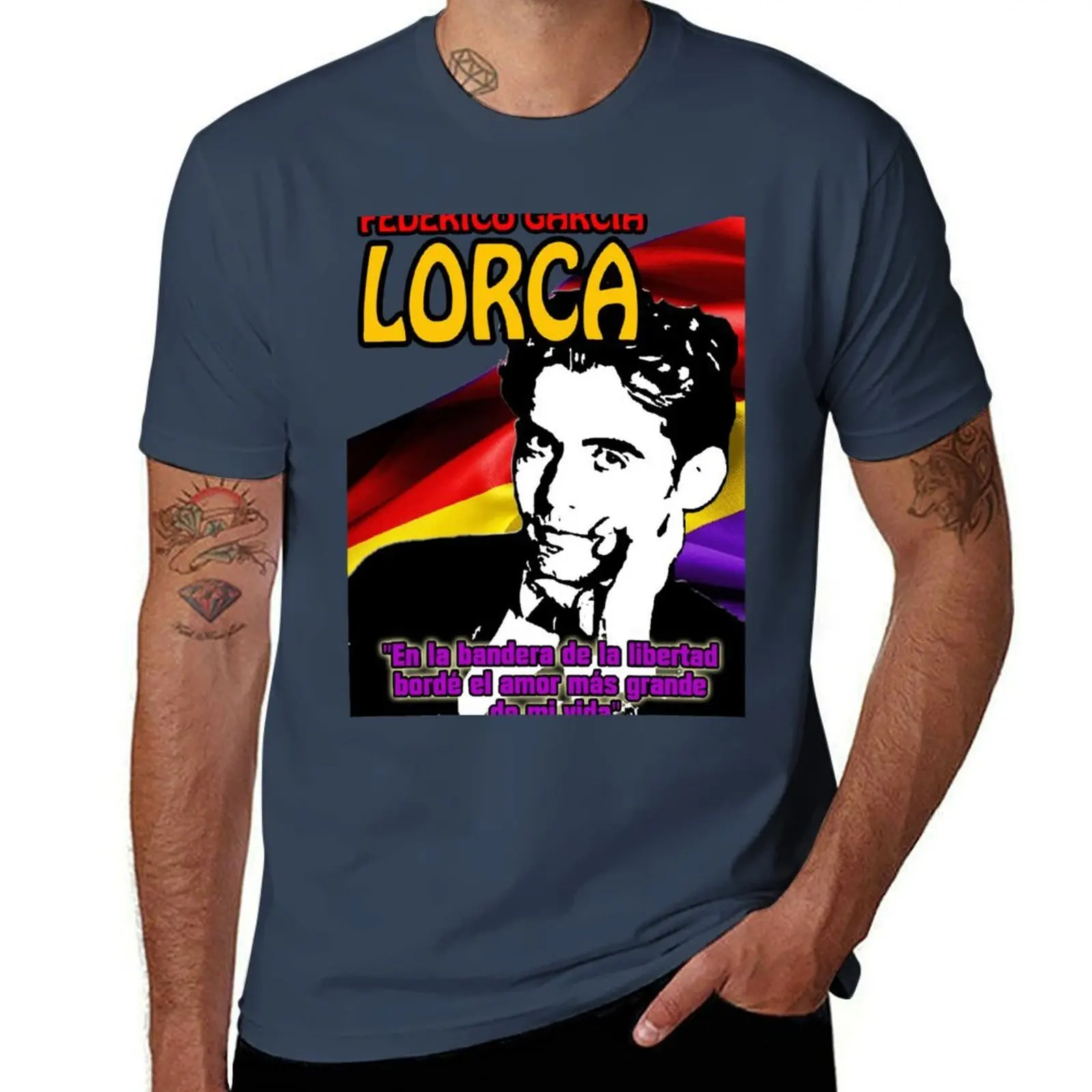 

FEDERICO GARCIA LORCA T-Shirt man graphic t shirt cotton t shirts man 100% T-Shirt