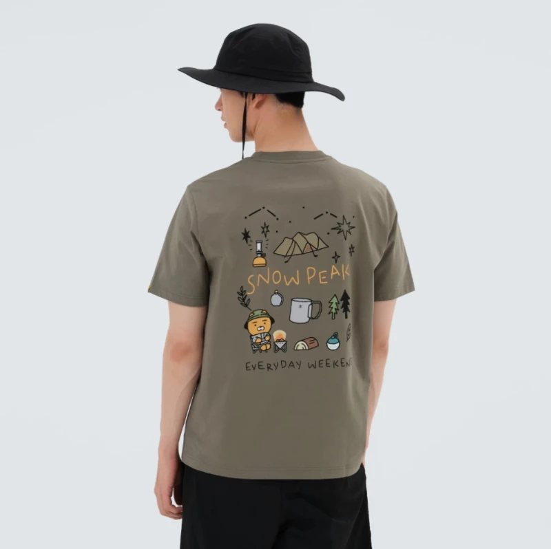 KoreanTrendy Brand Summer New Print Outdoor Camping Leisure T-shirt a maniche corte in puro cotone per il tempo libero Vacanze unisex