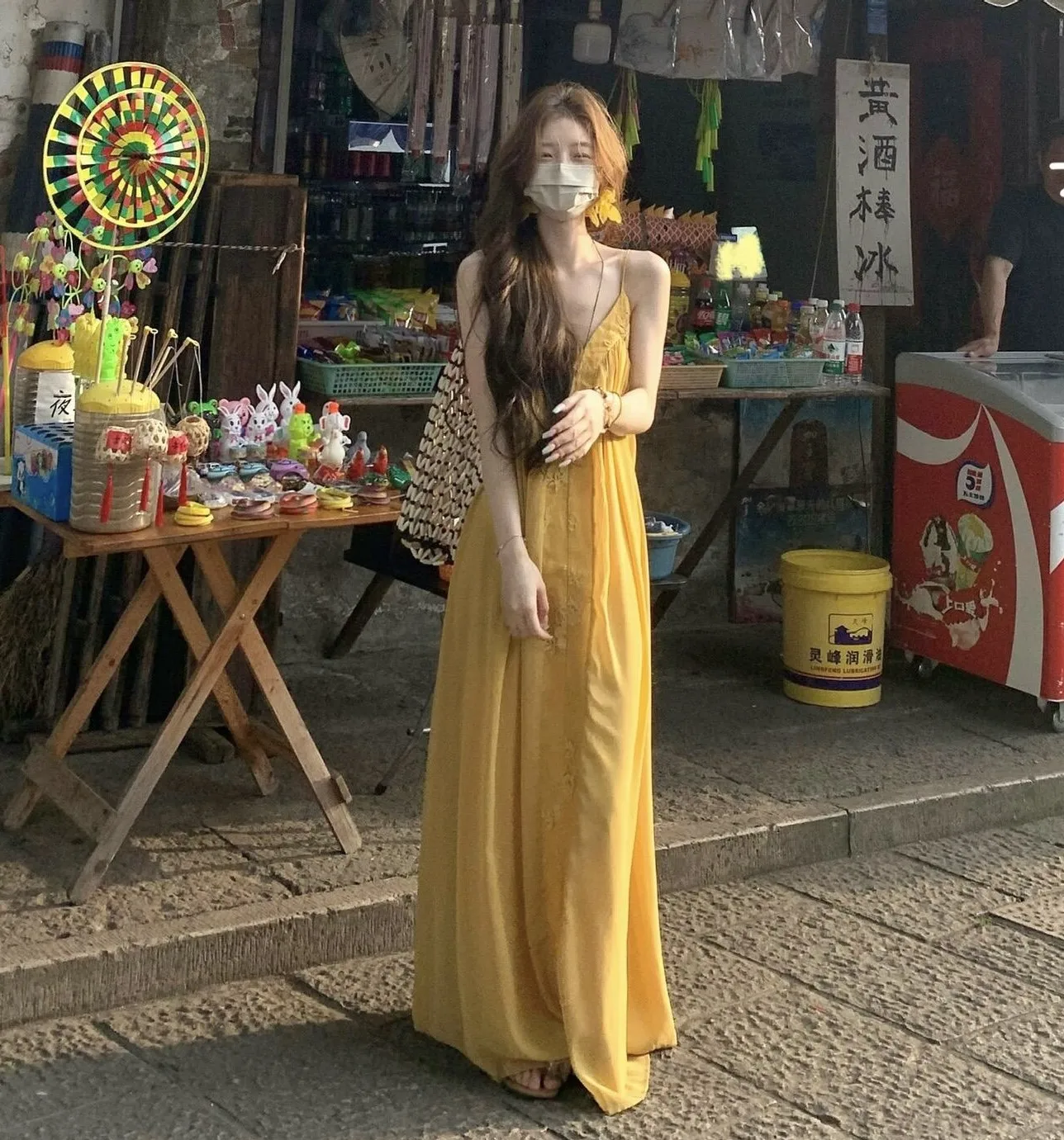 เดรส ชุดเดรสสตรี จิไร เคอิ ฤดูร้อน ผ้าโมดอล ทรงหลวม มีเชือกผูก สม็อค น้ำหนักเบา เรียบง่าย หวาน สดใส น่ารัก ฮาราจูกุ