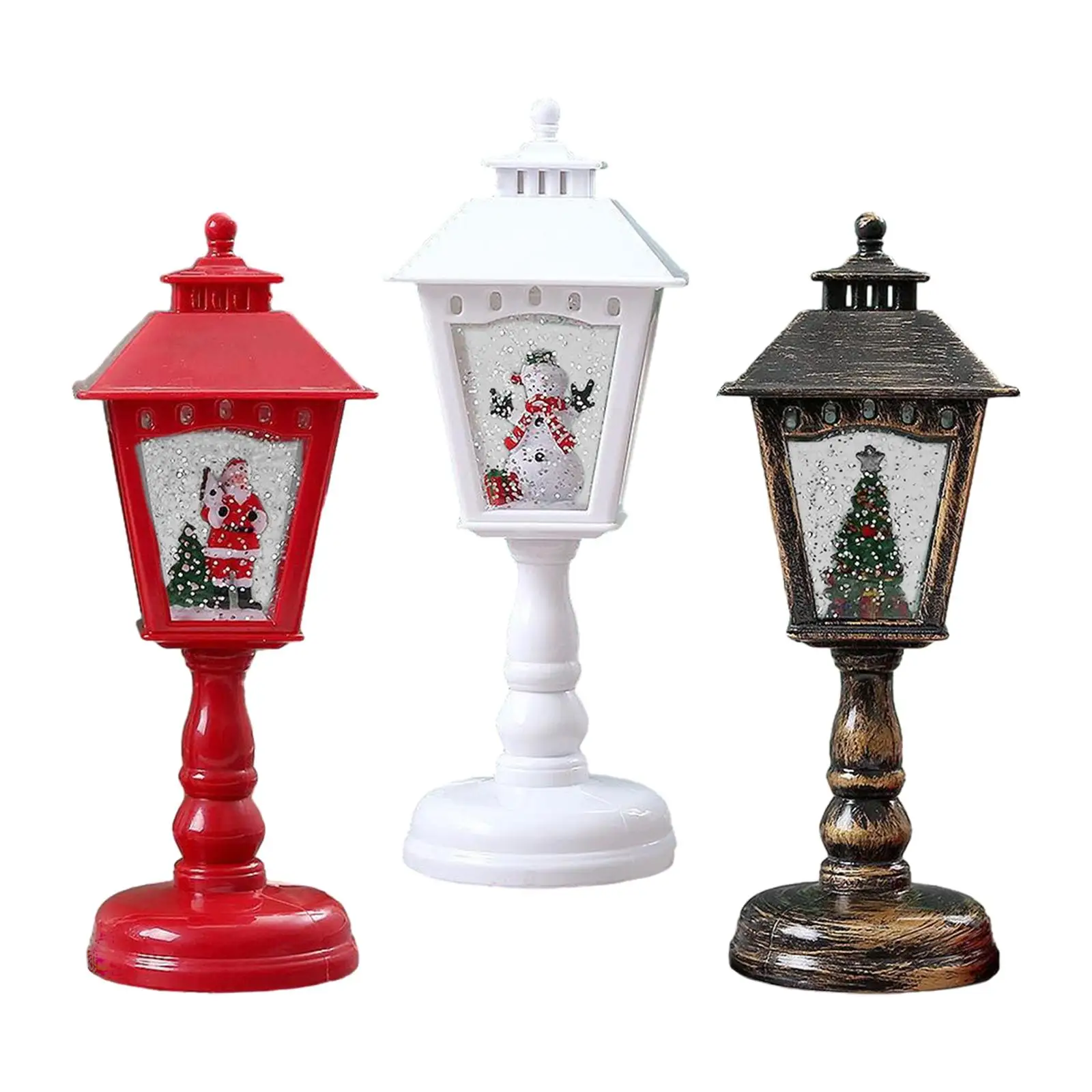 Mini Christmas Lantern with Music Hanging Decorative Ornament Night Light Night Lamp for Shelf Christmas Holiday Table Bedroom