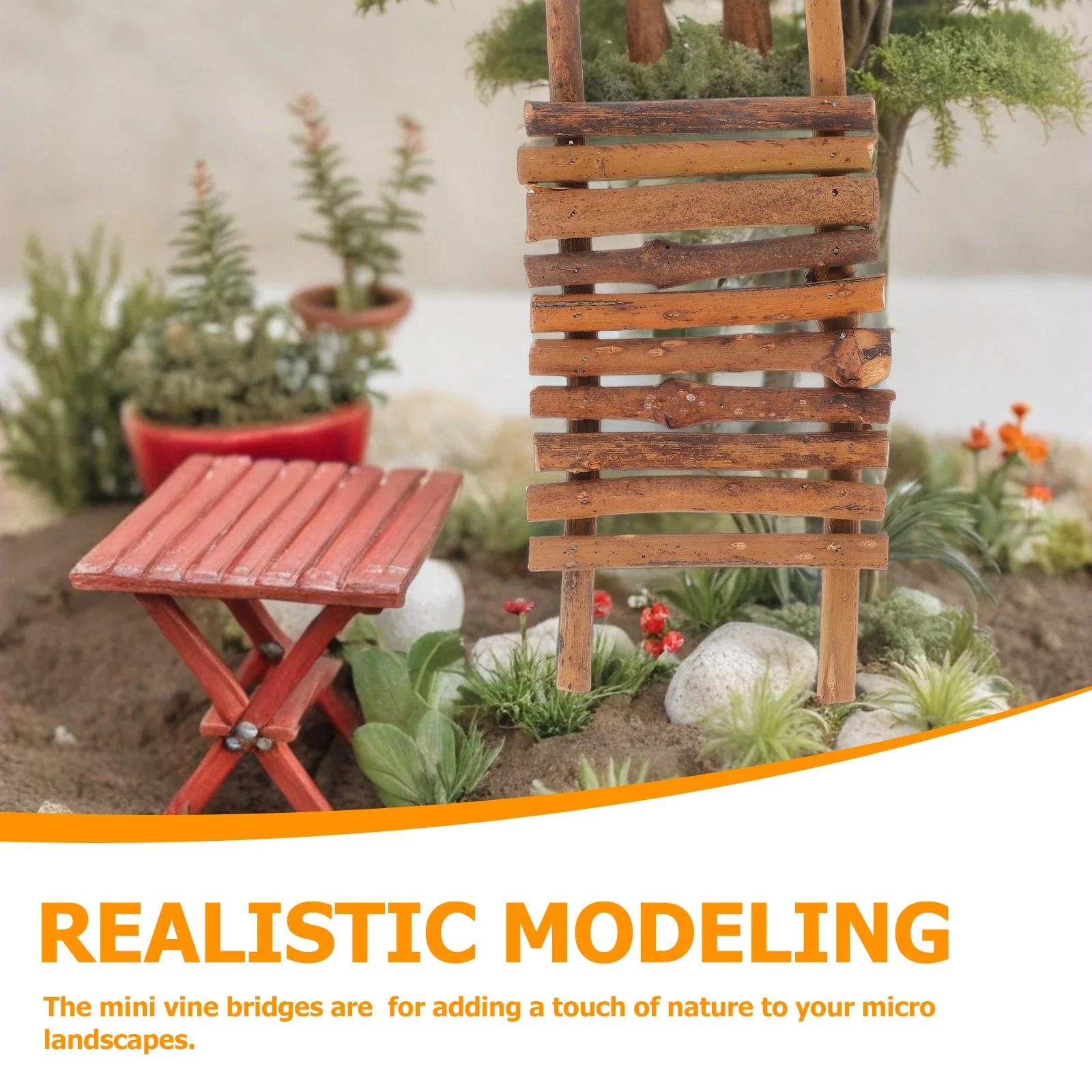 2 PCS Micro Landscape Bridge Dollhouse Garden Terrarium Figurine Fairy Craft Bonsai Plant Diy