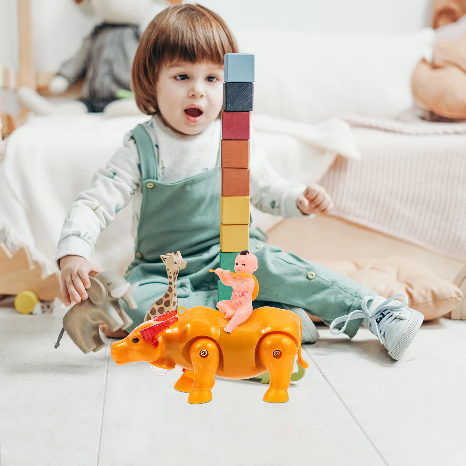 الماشية الكهربائية المشي إلى الأمام الأطفال التفاعلية الإبداعية الموسيقية الخفيفة اللعب التعليمية متعة للأطفال هدية