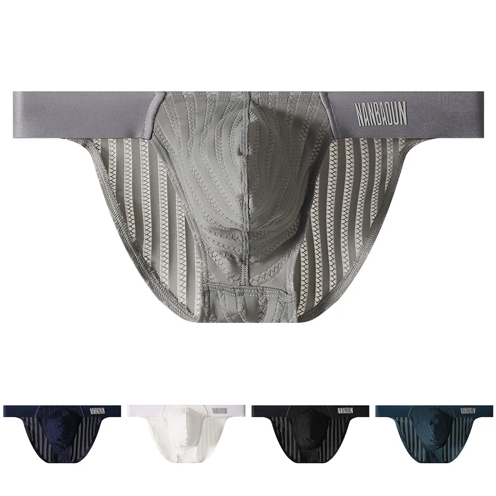 

Men's Low Rise Striped Mesh Bikini Underwear Breathable Quick Dry Comfortable See-Through Perfect For Sports And Everyday Use