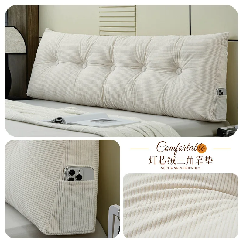 Wedge Pillow High Weight Corduroy Bed Backrest Triangle Lumbar Headboard Cushion Backrest Pillow Cushion Pad Comfortable Home