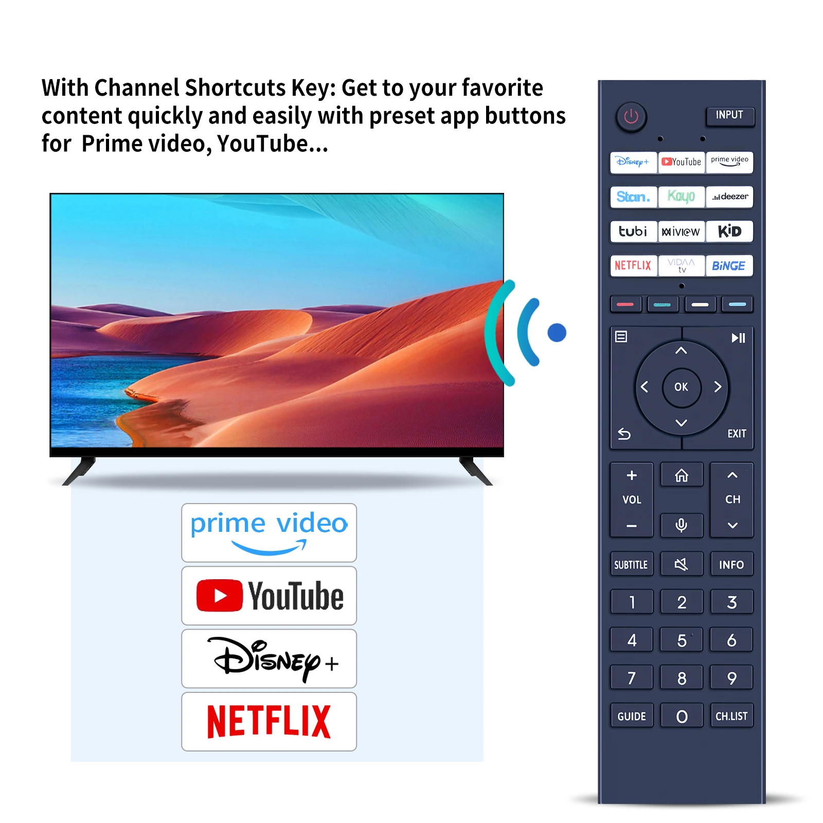 Nuevo CT-95076 para Toshiba TV sin Control remoto por voz