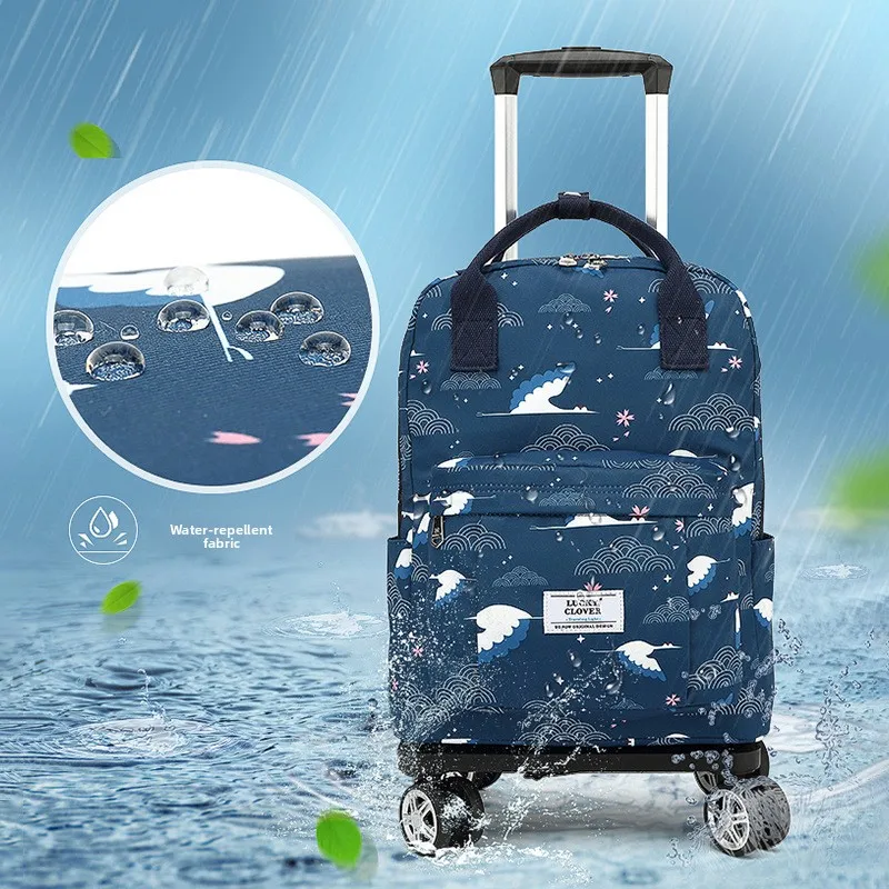 lightweight-travel-bag-with-four-wheel-directional-wheels-handheld-bag-pull-bar-bag-canvas-material-backpack-style