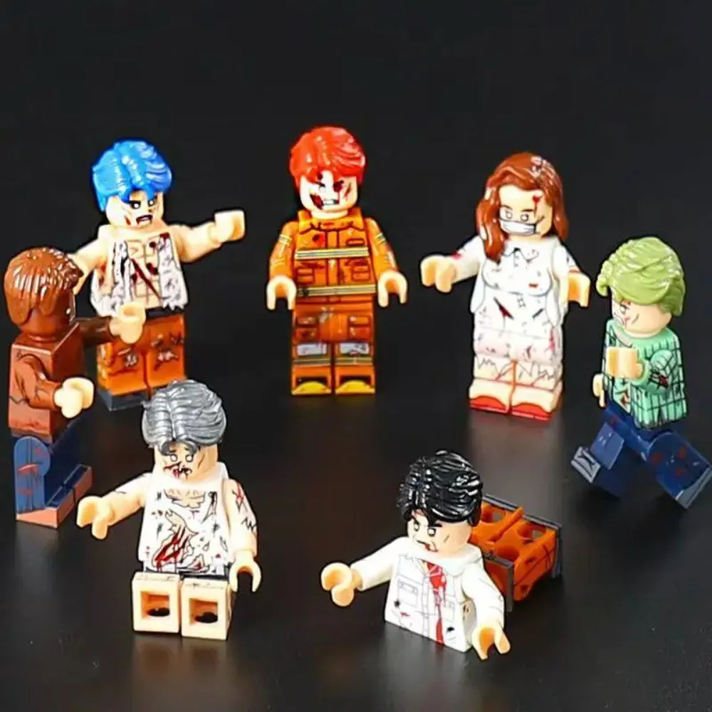 4cm Zombie Anime Figure DIY Peripheral Model Assembling Building Blocks Statue Desktop Decoration Ornaments Birthday Gift Toys