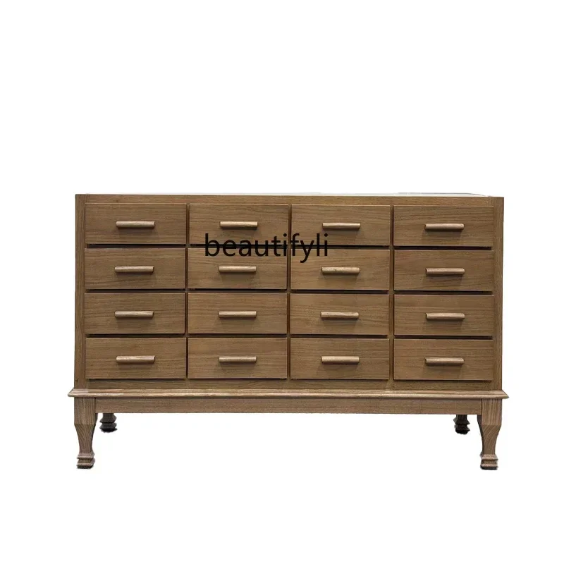 

lItalian decorative chest ladder household solid wood multi-functional drawer display bedroom storage cabinet