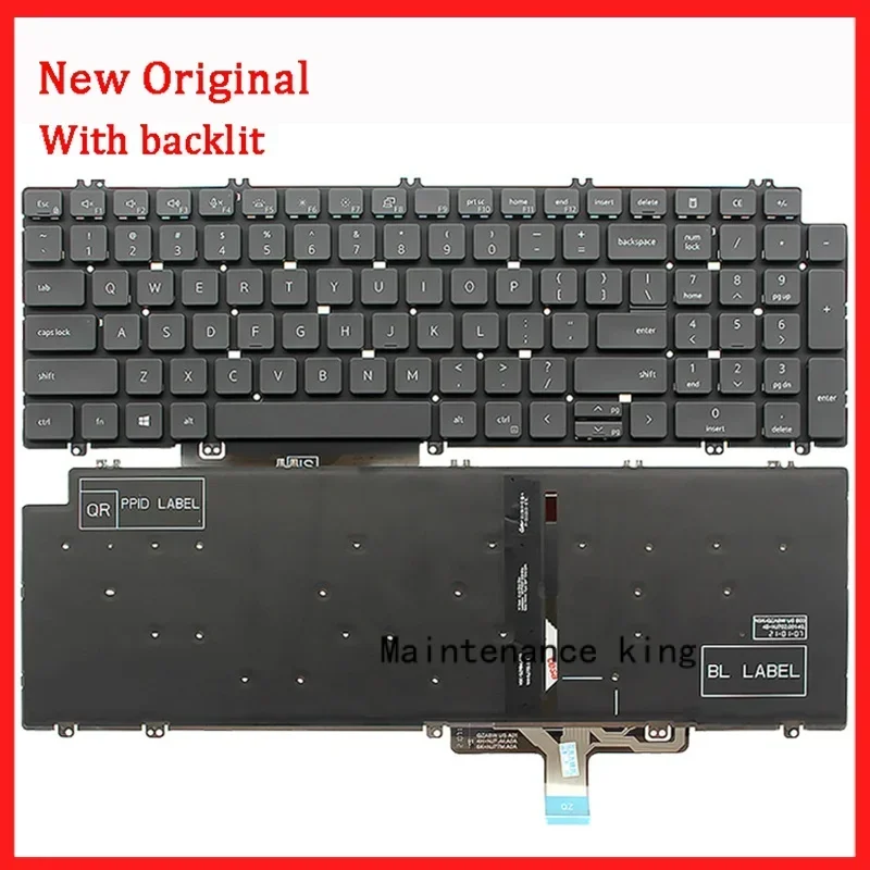 New Genuine Laptop Rreplacement Keyboard Compatible for DELL Precision 7550 7750 7760 7560 3560 3561 5520