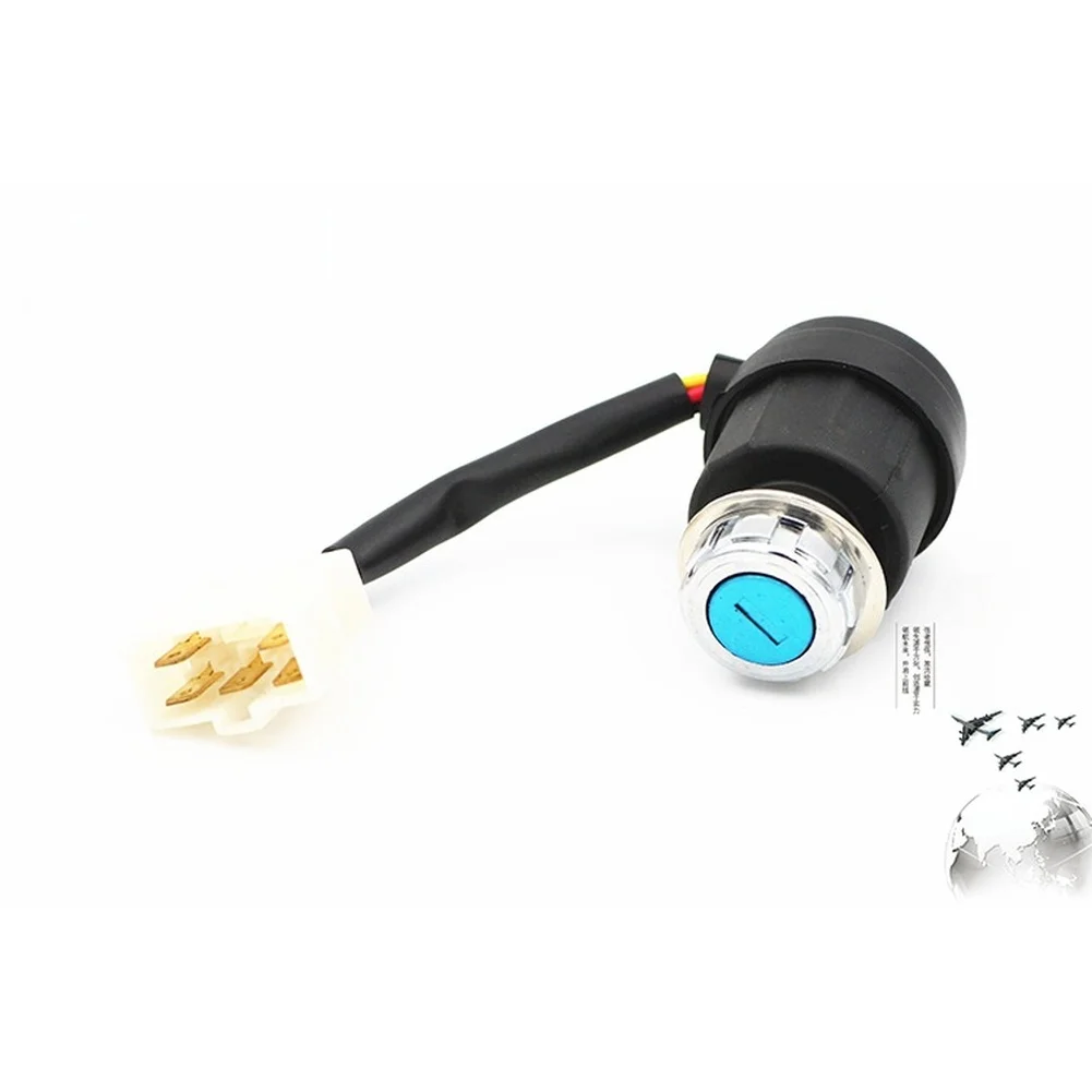 Lock Cylinder Ignition Key Switch for 178F and 186F Air-Cooled Engines Supporting Standard Five-Wire Electrical Connection Setup
