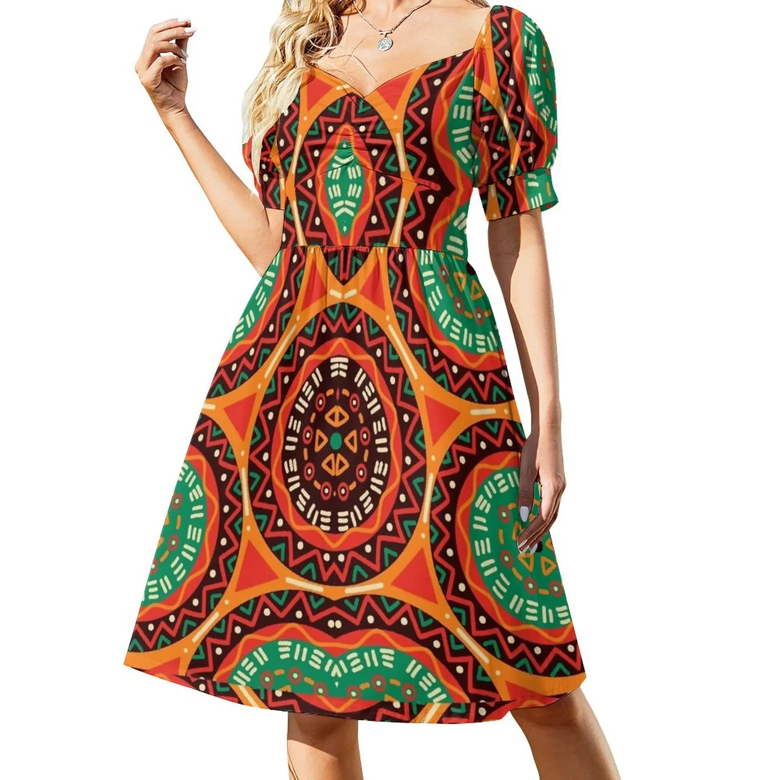 

Circular African Pattern Sleeveless Dress prom dress 2023 Evening dresses women long dresses wedding guest dress 2023