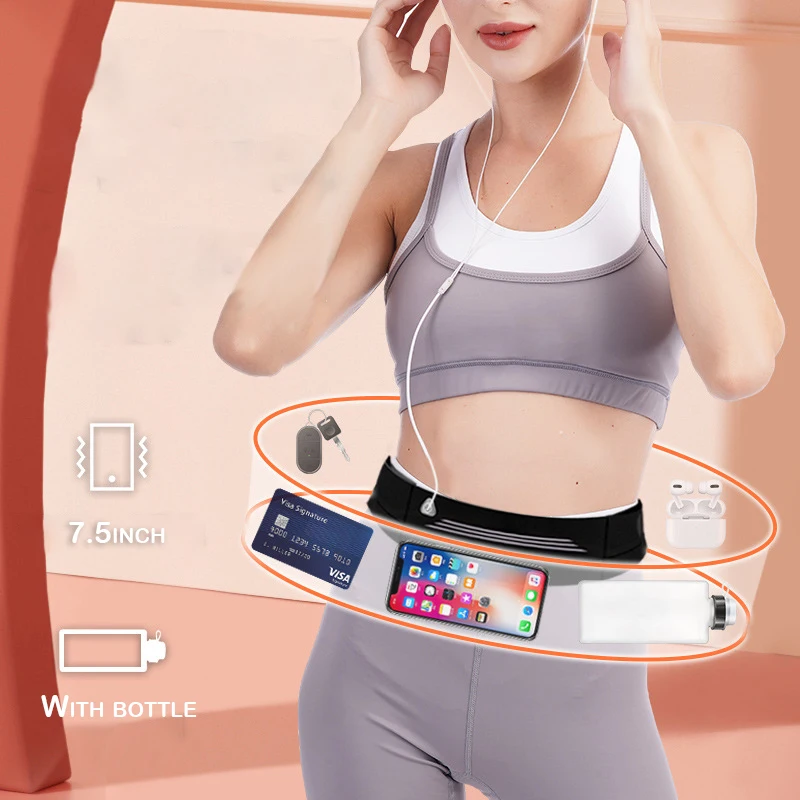 Running Waist Bag Invisible Reflective Portable Multi-Use Encircling Sports Jogging Fanny Pack Phone Pouch without Water Botter