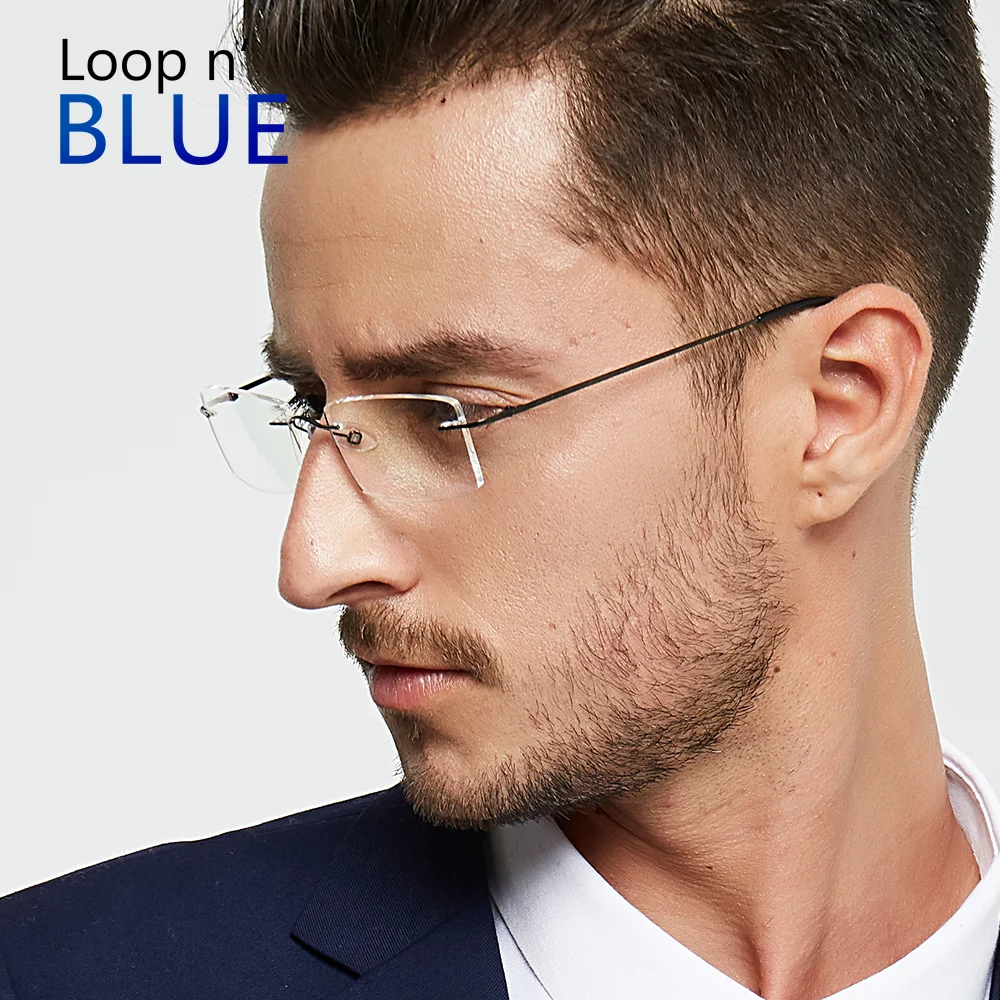 Meeshow Man Design Pure Titanium Rimless Optical Glasses Men Women Frameless Prescription Eyeglasses Frame Ultralight Eyewear