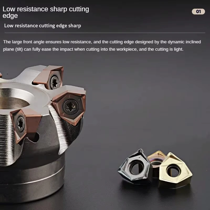 WNMU080608 Double sided hexagonal fast feed heavy cutting blade with large cutting depth and low resistance for rough milling