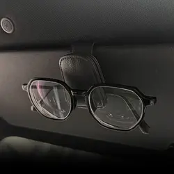 High Quality Leather Car Sunglass Holder Universal Portable Eyeglasses Hanger Sun Visor Glasses Clip Car