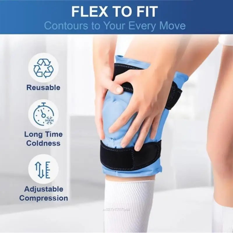 X5XA – glace pour genou, pour réduire l'inconfort des jambes, thérapie par compresse froide, enveloppe glace pour le