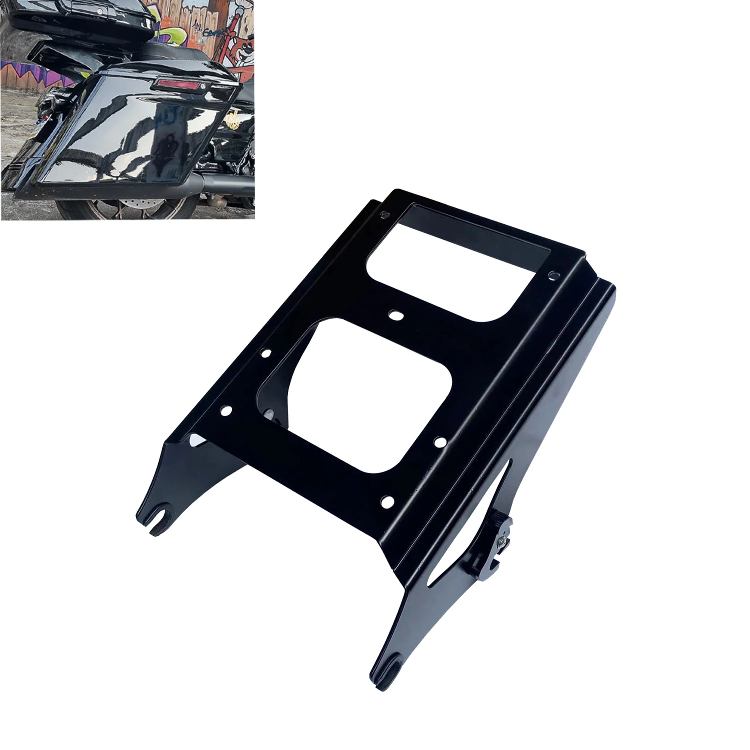 

Two-Up Detachable Trunk Tour Pack Luggage Rack Mount For Harley Touring Street Electra Road Glide Road King 2009-2013