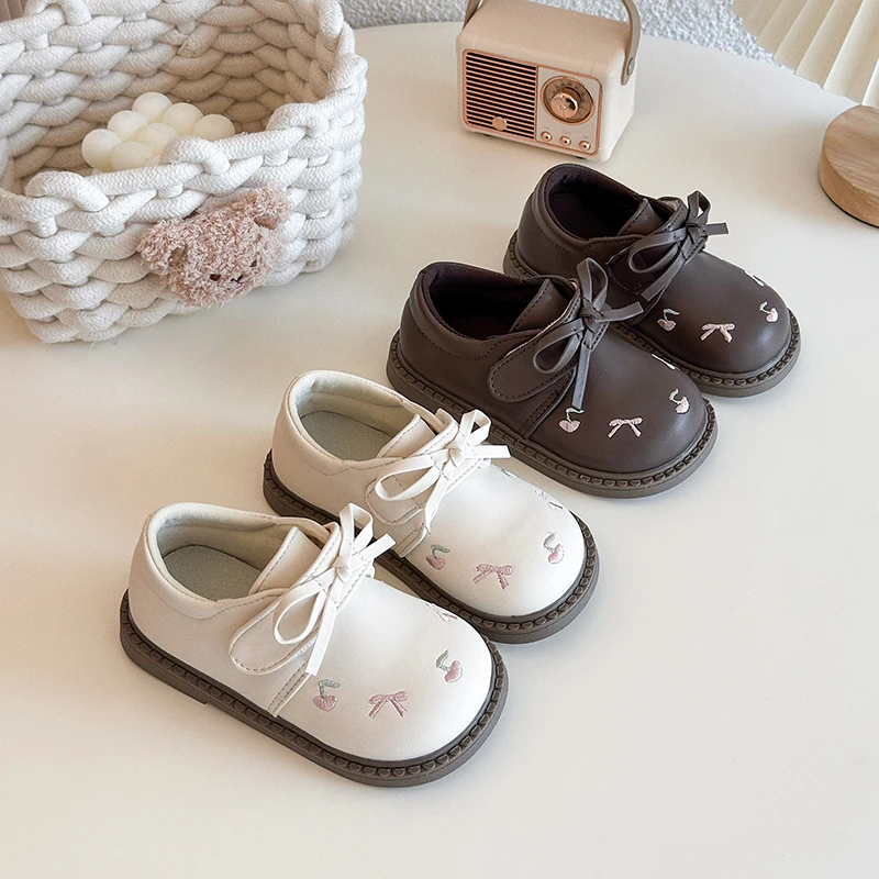 

Fashion Child Leather Shoes Spring New Style Girls Shoe Soft Soled Kids Casual Shoes Anti Slip Girls' Leather Shoe Tenis