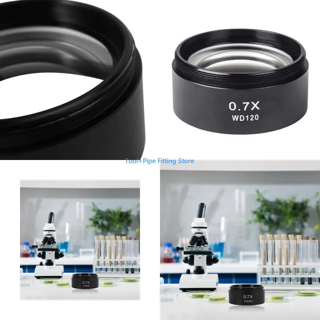 F92B WD120 0.7X lentille Barlow remplacer Microscope stéréo trinoculaire lentille d'objectif auxiliaire 48mm accessoires à