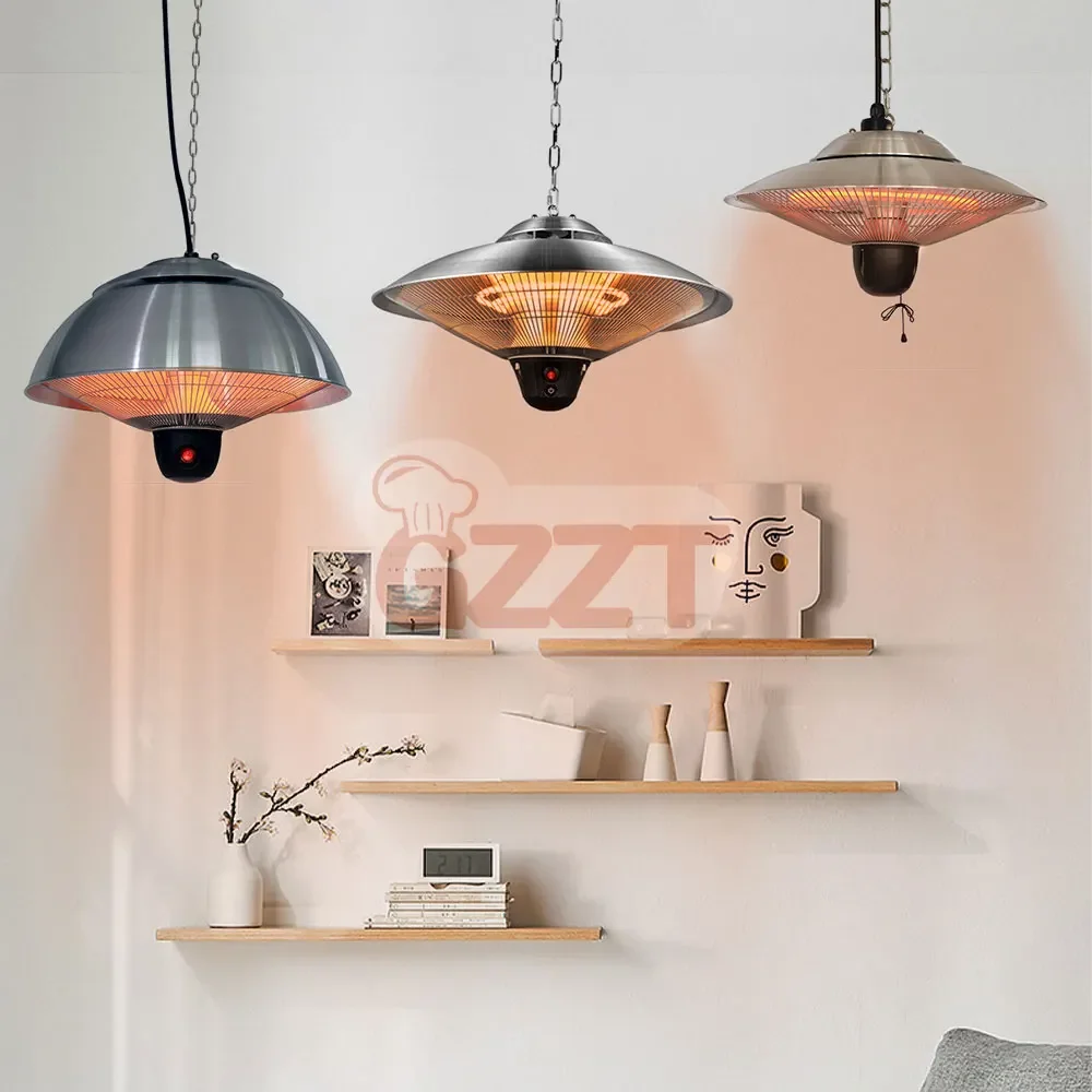 1500w Hanging Umbrella Shape 3 Heating Level Halogen Heating Tube Ceiling Mounted Heater