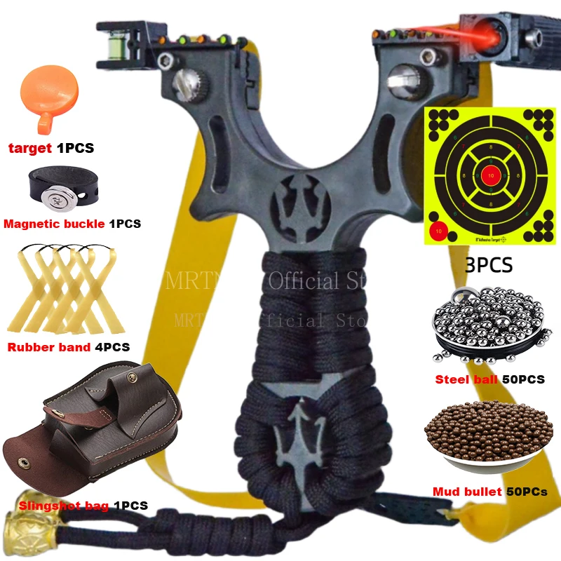 High-power Hunting Laser Resin Slingshot with Rubber Band Outdoor Sports Hunting Shooting Catapult