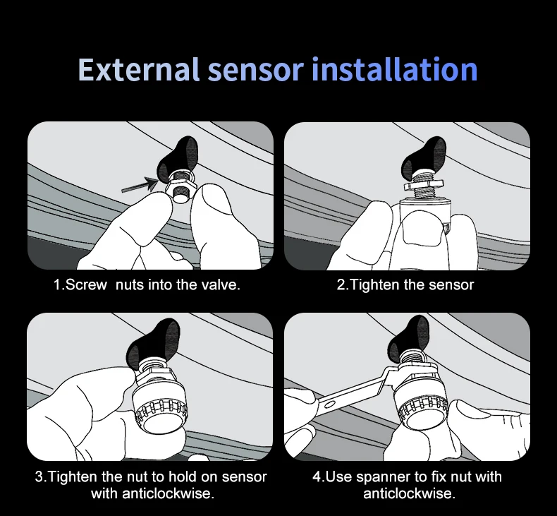 TPMS Sensor Only Used For CAREUD Serial Car Tire Pressure Monitor for External Sensor Broken-Down or Lost