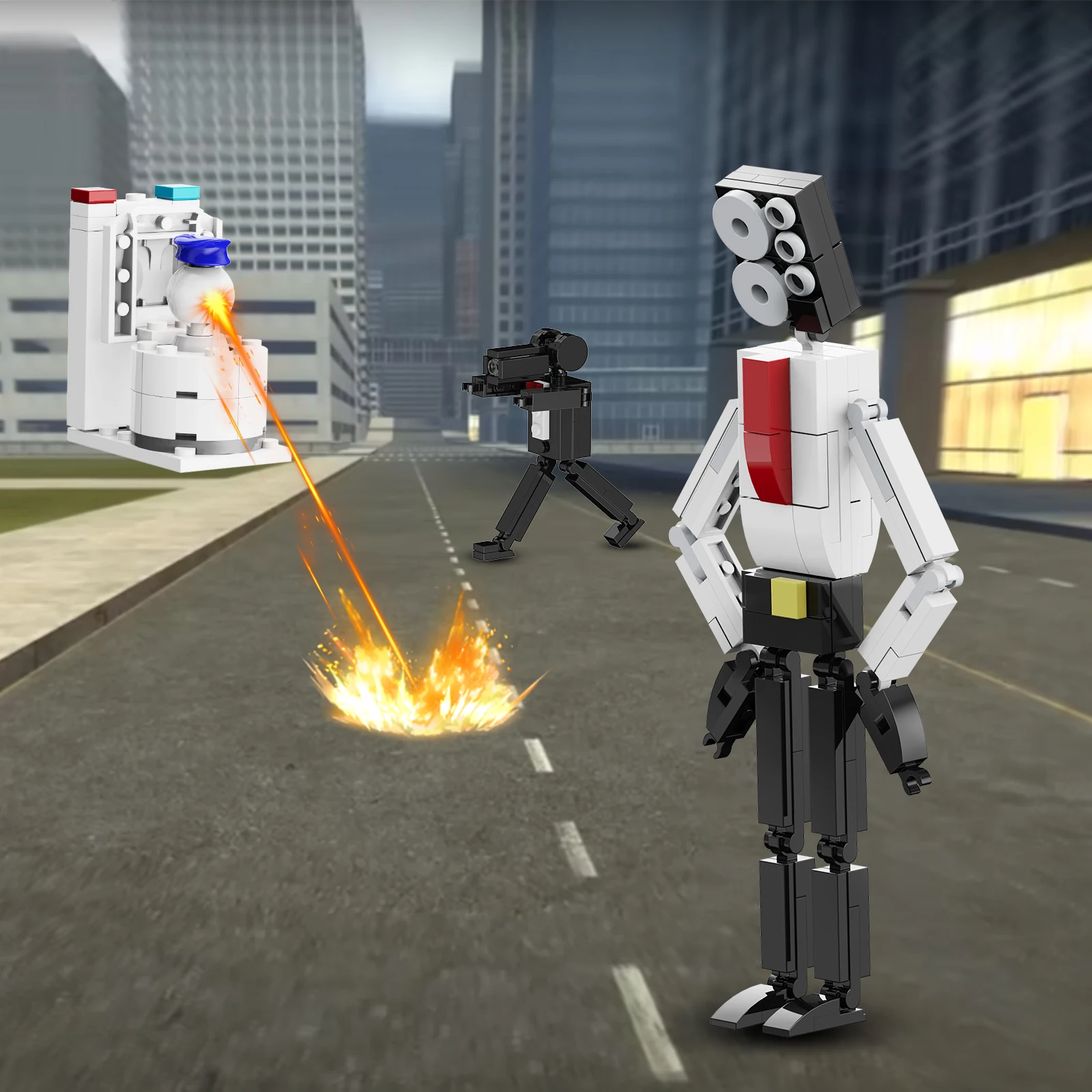 Skibidied 6 en 1 Titan TV Titan Man Monsters juego de bloques de construcción Speakerman Titan modelo juguetes regalos para niños y niñas