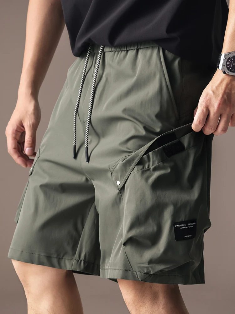 

High-End Men's Outdoor Workwear orts Qui Dry Thin American Retro Loose Casual Five-Quarter Length Summer Faion Ci Sle