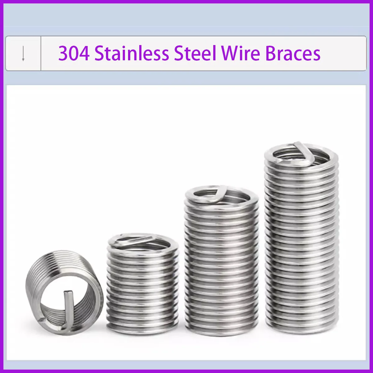 

Stainless Steel Coiled Wire Helical Bushing Set M1.6-M24 Threaded Inserts Screw Thread Repair Kit Fastener Hardware
