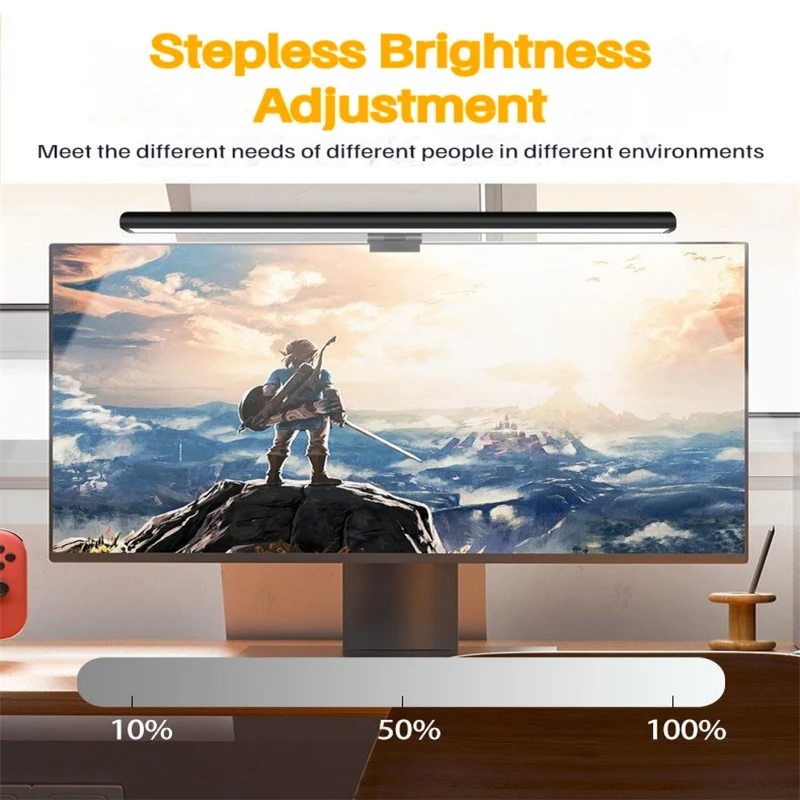 Stepless Dimming Screenbar Lamp Computer Screen Hanging Lamp Eyes Protection Bar For Learning Reading Monitor Lamp Led Desk Lamp