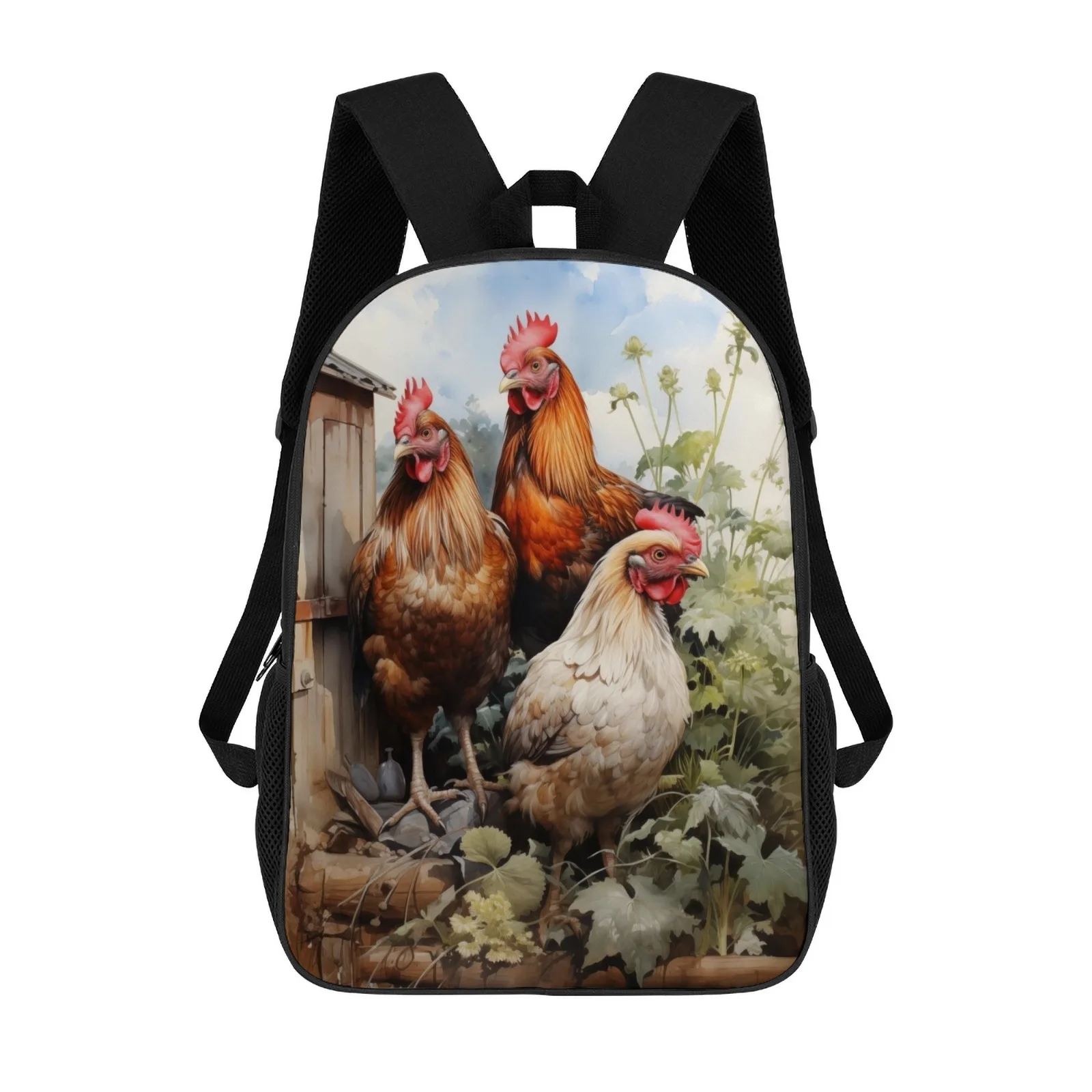

Kurczak Farm Animals 17-дюймовый школьный рюкзак Школьная сумка Zoo Mochilas Mochila Mochilas De Hombre Bolso Bolsa Bag Mochila Mochilas