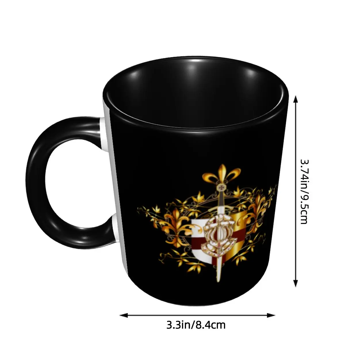 Personalized Knights Templar Cross Shield Symbol Medieval Sword Emblem Secret Order Coffee Mug DIY Ceramic Tea Milk Cup