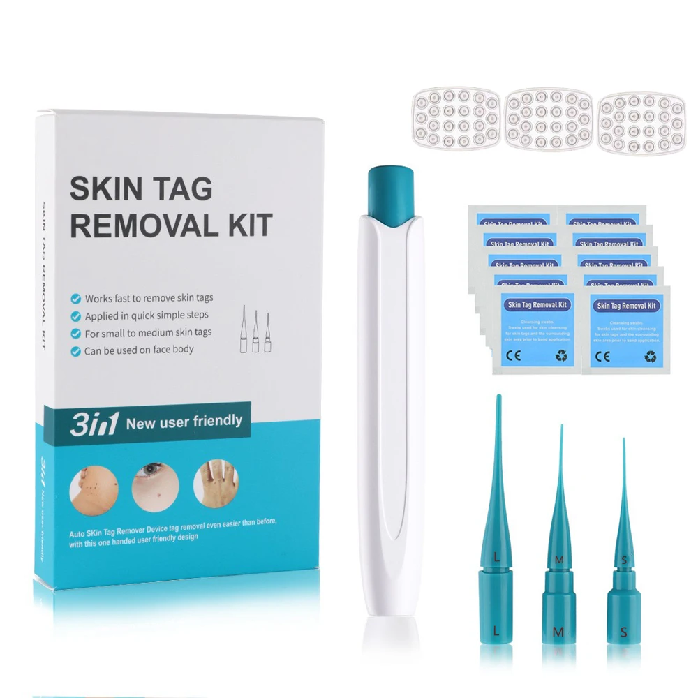 Nuevo Kit 3 en 1 de eliminación de etiquetas de piel para adultos, eliminador de verrugas indoloro, microeliminación de etiquetas de piel mejorada, herramientas de belleza para el cuidado facial