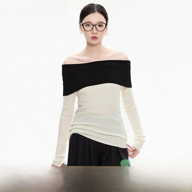 

9Mei Winter Discount High Elastici Color Blo Women's Base Layer Sweater Casual Sle Medium Softn Long Sve Top