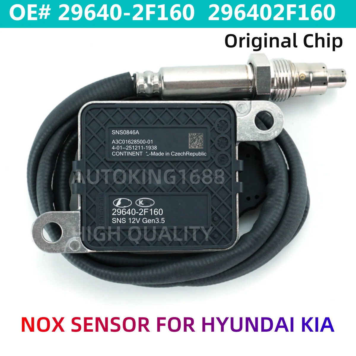 

29640-2F160 296402F160 29640 2F160 Датчик Nox Оригинальный новый датчик азота и кислорода 12 В для KIA Sorento Hyundai SantaFe 2018-2020
