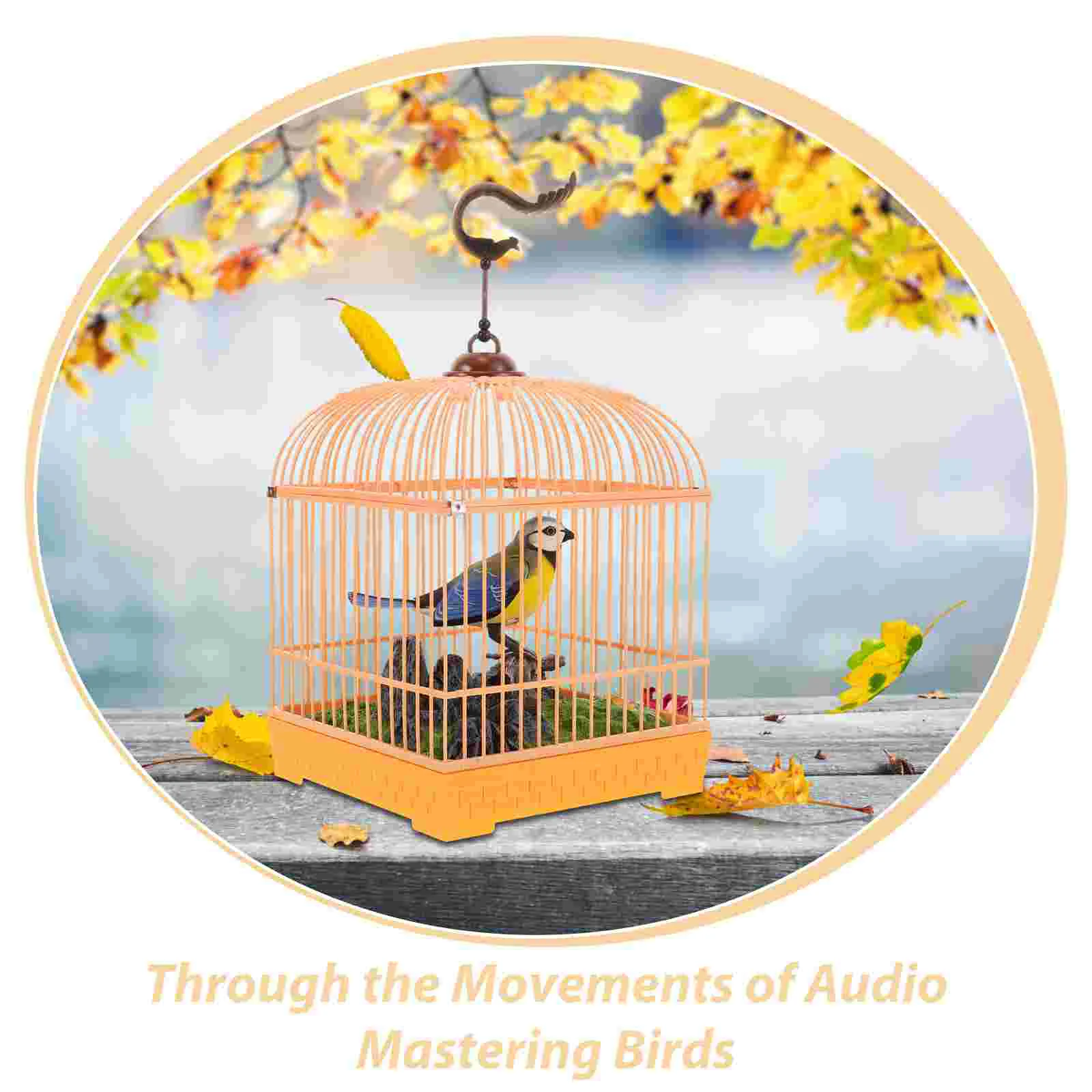 Voice Control Birdcage Toy Realistic Sounds Activated Ornament Pet Singing Birds Motion Model Induction Electric