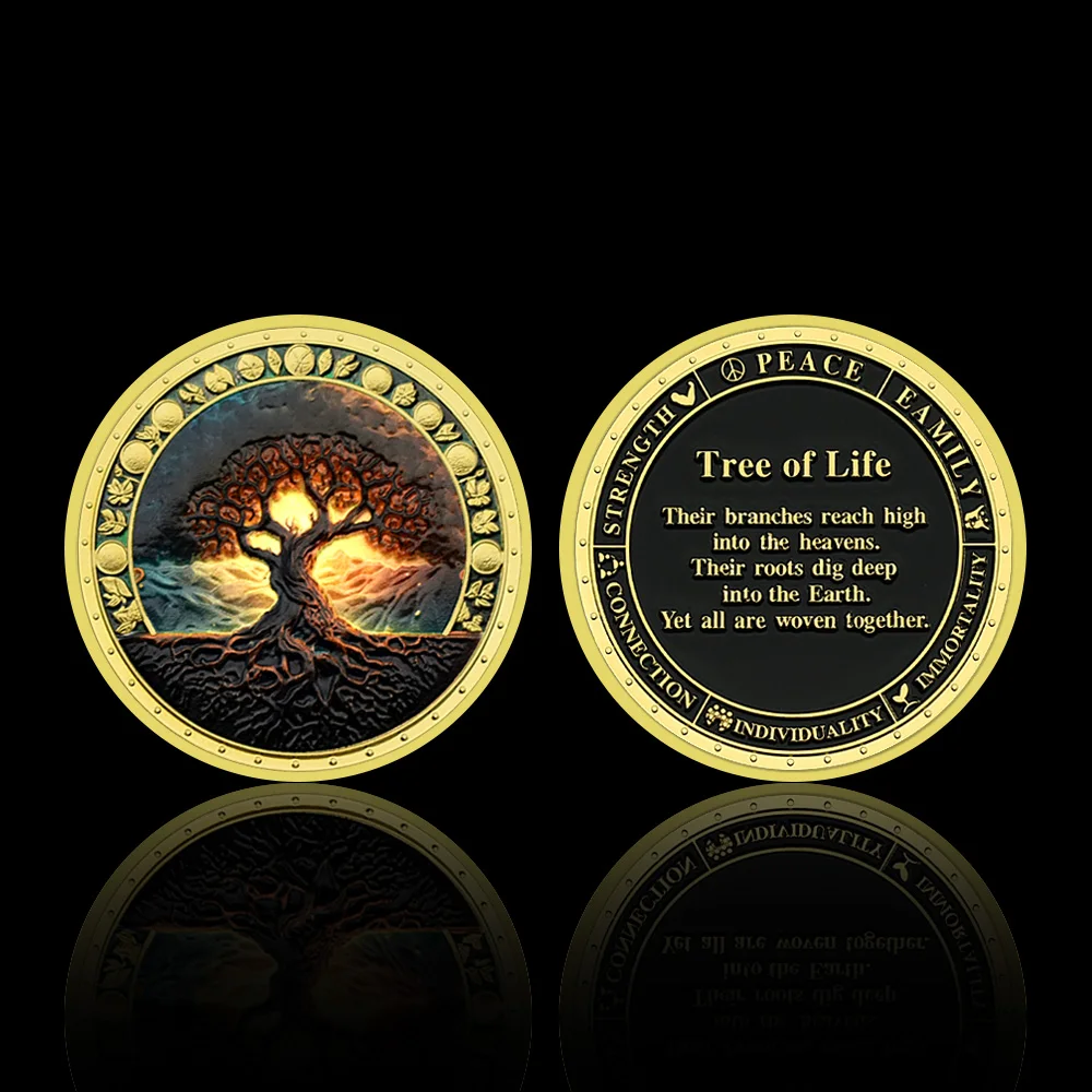 شجرة الحياة عملة تذكارية رمز القوة والسلام والتوحيد هدية ذات مغزى للعائلة أو الأصدقاء