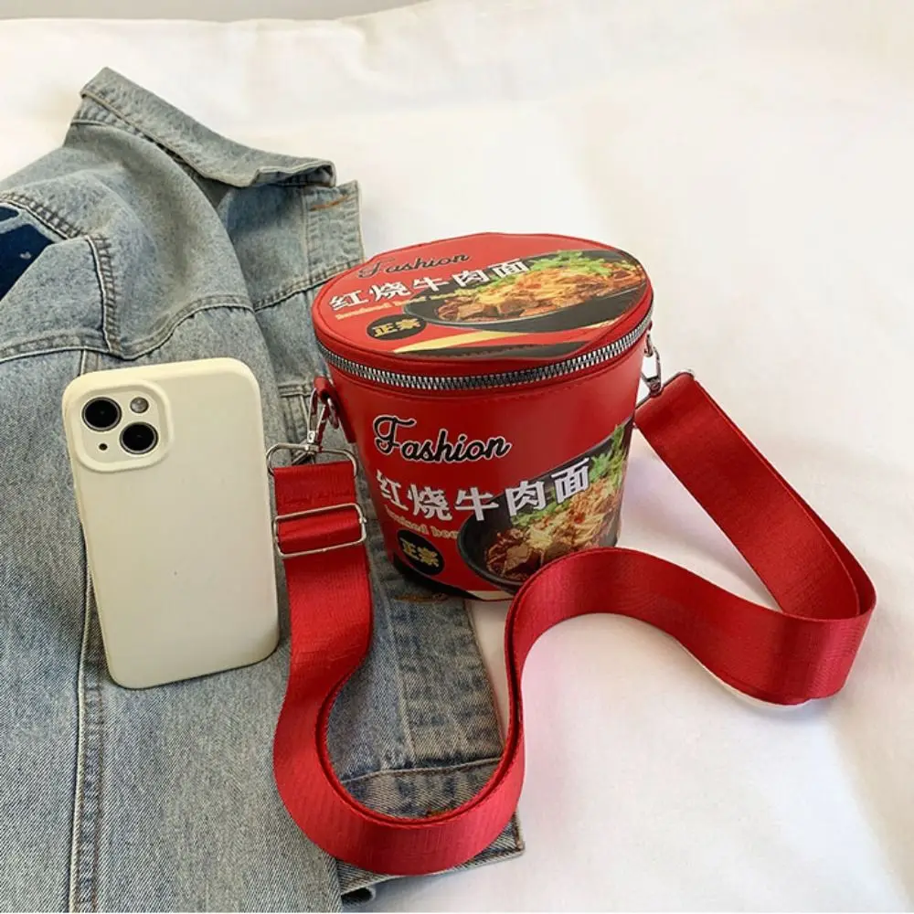 Shoulder Bag Instant Noodles Crossbody Bags Crossbody Bag Solid Color Reusable Bucket Bag Large Capcity Zipper Shoulder Bag