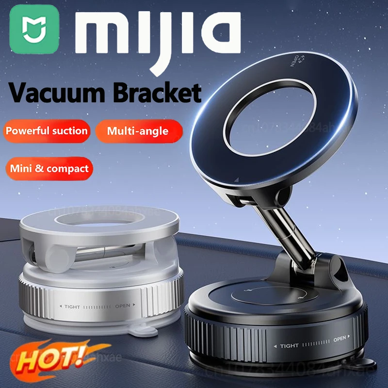 

Магнитный автомобильный держатель для телефона Mijia, вакуумный кронштейн на присоске, мощная подставка для телефона 360° ° Регулируемый складной автомобильный держатель для телефона на присоске
