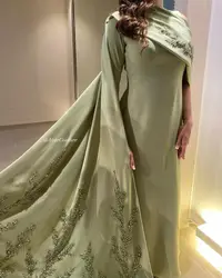 Fashion vane 2024 vestidos Abschluss ballkleider Saudi-Arabien Frauen Langarm Abend party Kleider Perlen applikation فساتين لحفلات الراققة ة