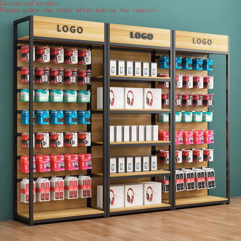 

Custom.5-Layer Multi-Level Steel and Wood Display Rack New Design for Supermarket Wholesale Retail Store Shop Showroom Locker Ca