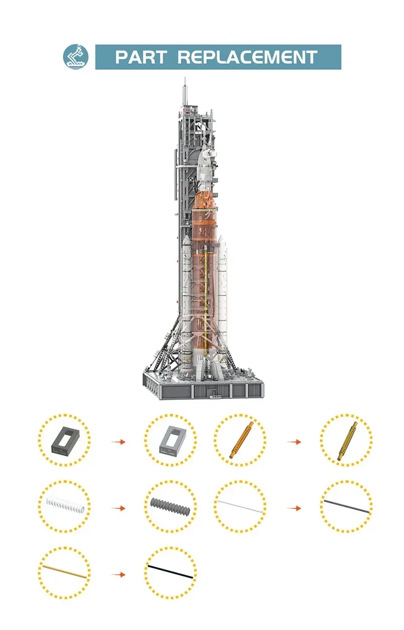 BuildMoc SLS Mobiele Launcher Toren Raket Bouwstenen Set Ruimte Militaire Carrier Bricks Speelgoed Kinderen Verjaardag Kerstcadeau