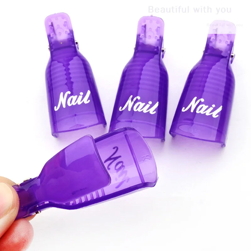 10 Teile/satz Kunststoff Nail art Soak Cap Clip UV Gel Nagellackentferner Wrap Nagel Werkzeug