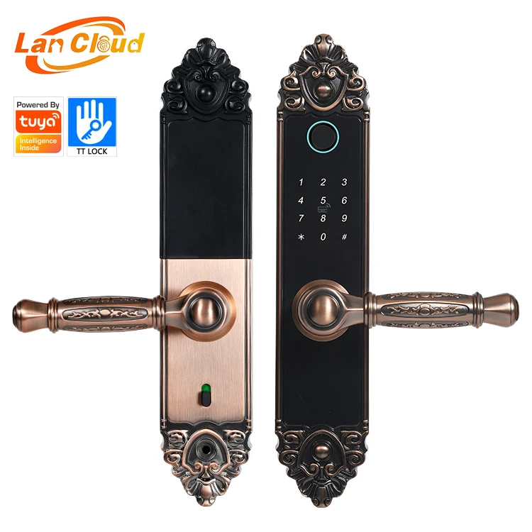 

July003 Villa Smart Fingerprint Password Card Waterproof Electronic 60/70 Mortise Aluminum Alloy Door Lock With Tuya App